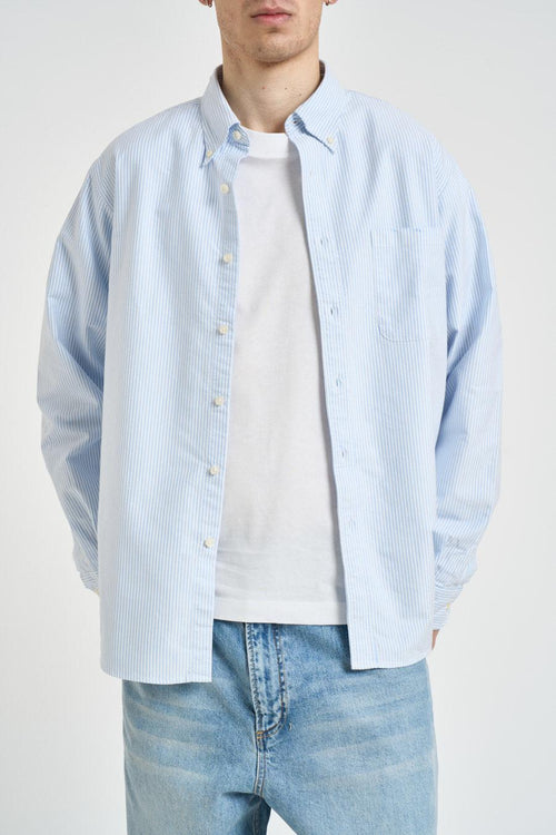 Camicia uomo a righe bianche e azzurre - 2