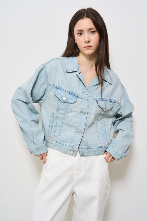 Giubbotto donna in denim chiaro