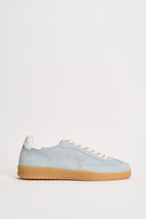 Sneakers donna in suede celeste