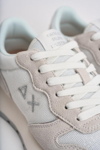 Sneakers donna in suede bianche e silver - 5