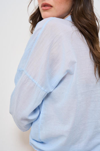 Camicia donna celeste - 4