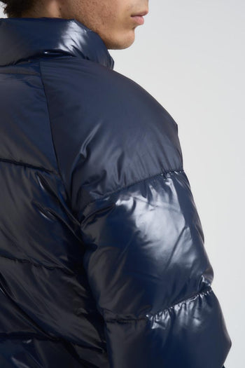 Piumino uomo in nylon lucido blu - 7