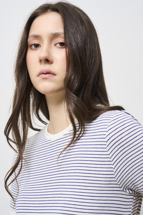 Women's blue striped t-shirt - 2