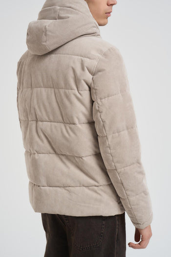 Piumino uomo in velluto pietra - 5