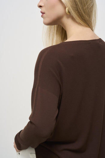 Maglia donna girocollo marrone - 5
