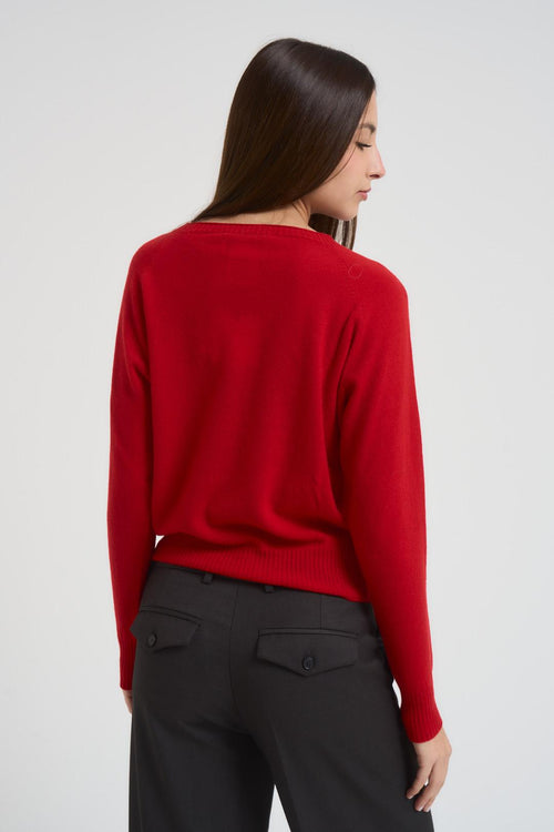 Maglia donna girocollo rossa - 2