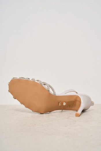 Scarpa con tacco silver con strass - 7