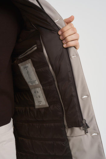 Giubbotto trench midi uomo grigio chiaro - 9