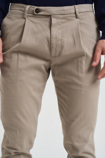 Pantalone uomo con pinces tortora - 5