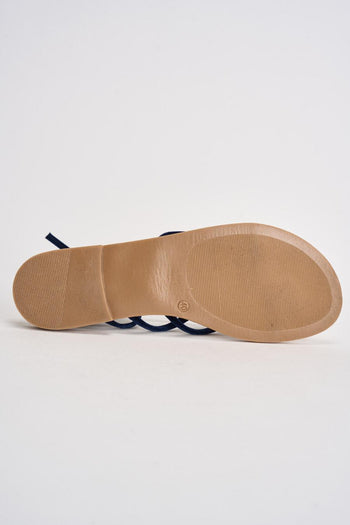 Sandali donna infradito in suede blu notte - 8