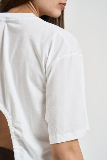 T-shirt donna cut-out bianca - 4