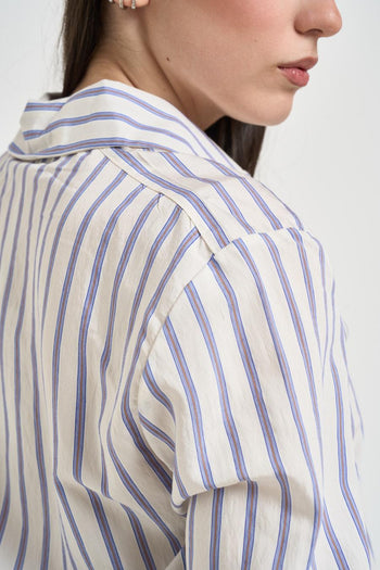 Camicia donna a righe celeste - 4