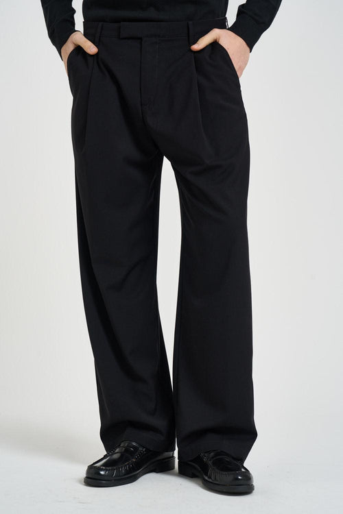 Pantalone uomo gamba ampia nero