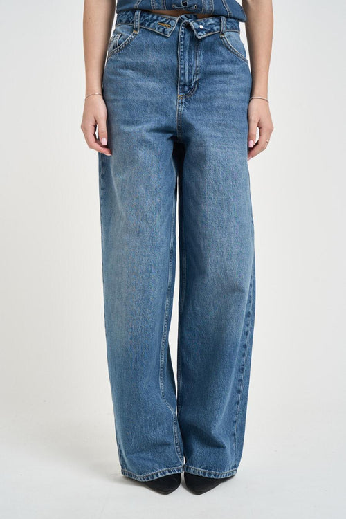 Jeans donna baggy con stringhe - 2