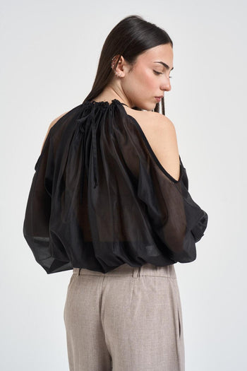 Blusa donna spalle scoperte nere - 3