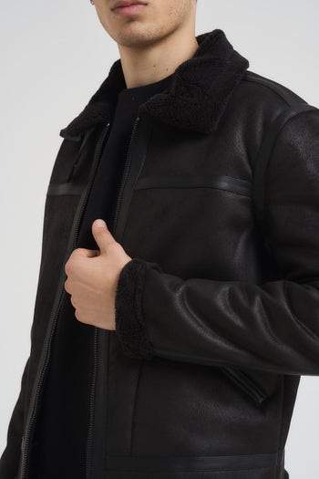 Ecomontone biker uomo nero - 3