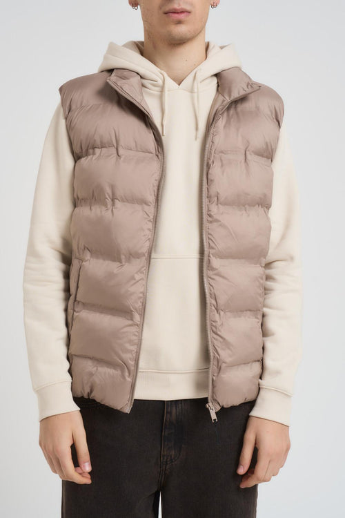 Gilet uomo trapuntato beige