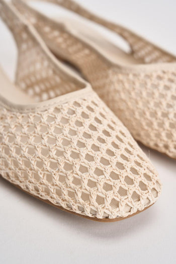 Slingback donna in rete panna - 4