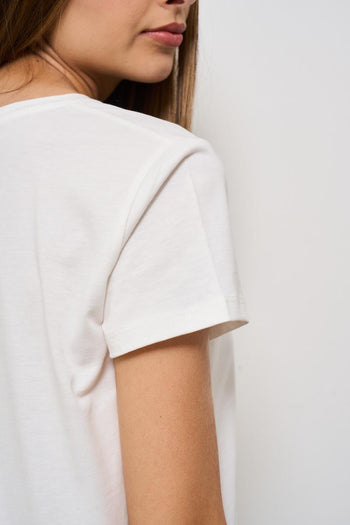 T-shirt donna girocollo bianca Mollani - 4