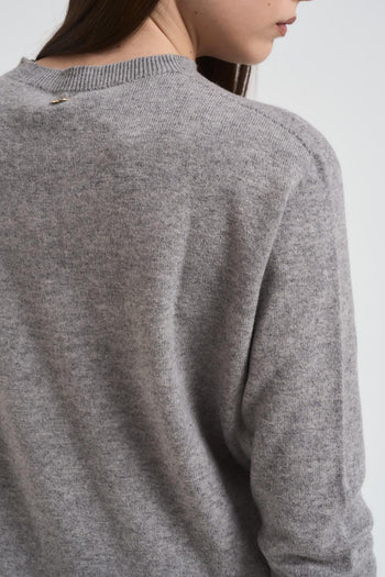 Maglia donna girocollo grigio chiaro - 4