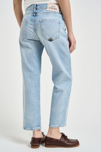 Jeans donna dritto in denim chiaro - 4