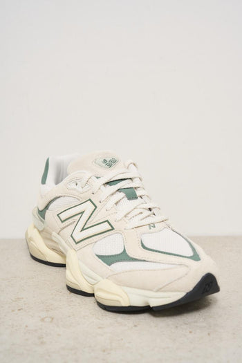 Sneakers uomo 9060 bianche e verde salvia - 4