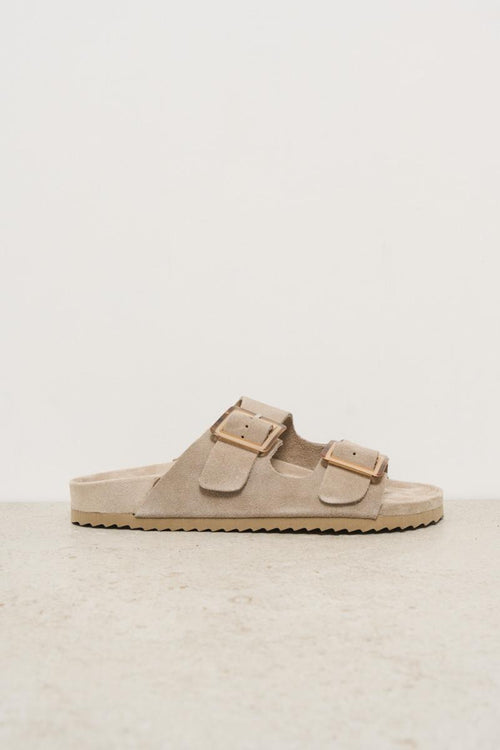 Women's beige suede sandal