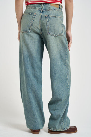 Jeans donna baggy in denim sabbiato - 3