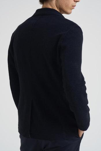Giacca uomo in maglia blu notte - 3