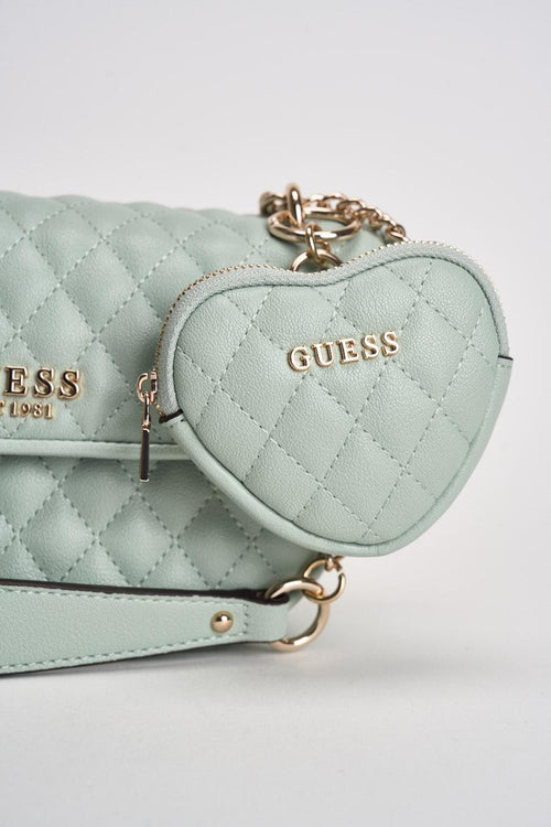 Borsa donna a tracolla verde acqua matelassé - 2