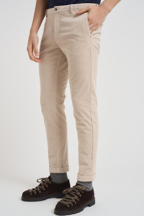 Pantalone uomo skinny a costine beige - 2