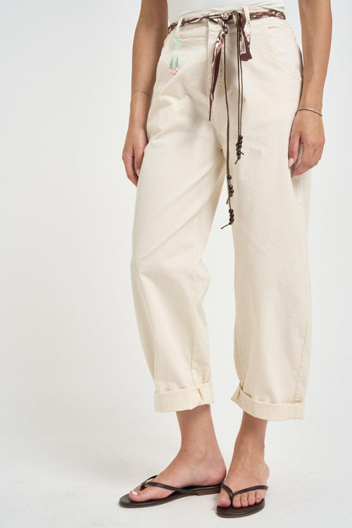 Pantalone donna bianco burro - 2