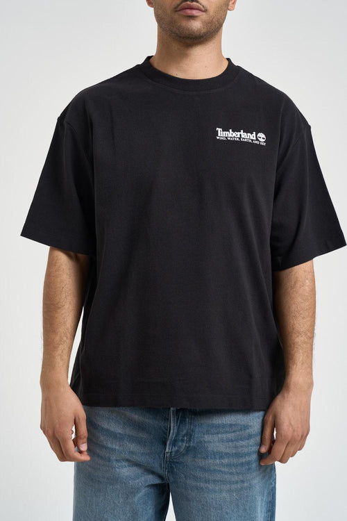 T-shirt uomo girocollo nera con stampa