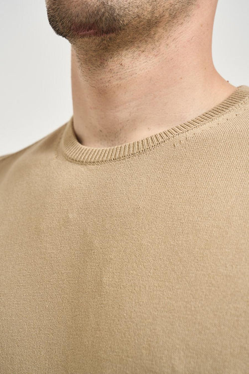 T-shirt uomo in maglia beige - 2