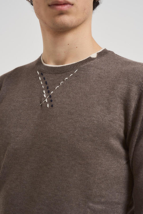 Maglia uomo girocollo tortora - 2