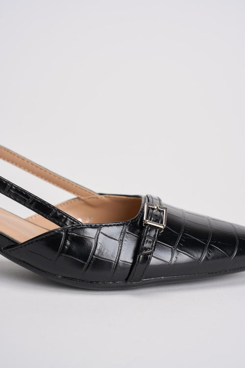 Slingback donna pitonate nere - 2