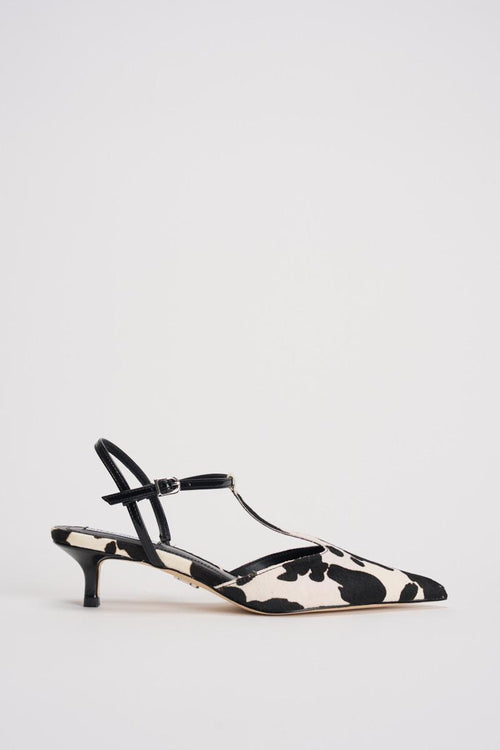 Slingback donna in cavallino muccato