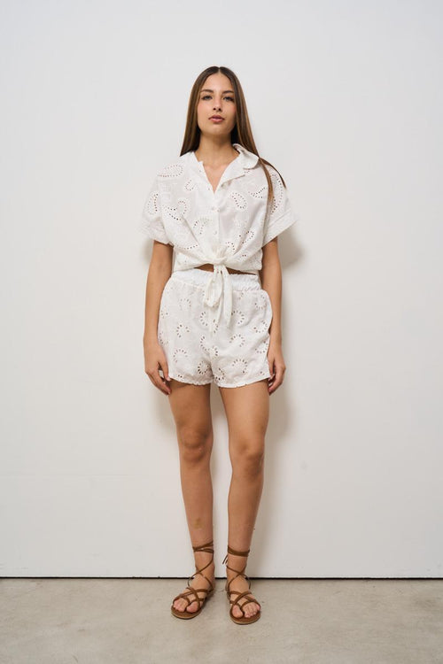 Camicia donna pizzo san gallo bianca