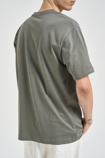 T-shirt uomo over verde militare - 4