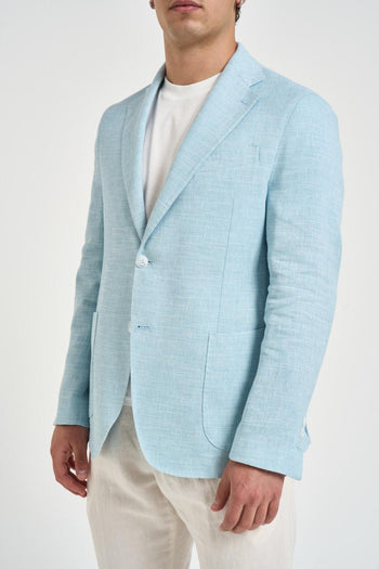 Giacca uomo effetto mélange azzurra - 3
