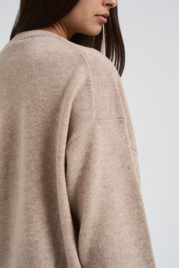 Maglia girocollo donna beige - 4