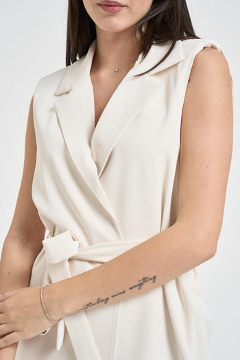 Abito donna gilet e pantalone latte - 3