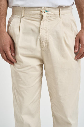 Pantalone uomo carrot fit panna - 4