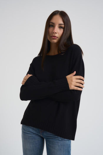 Maglia donna girocollo nera - 3