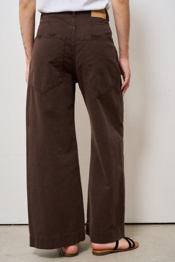 Jeans donna a palazzo marrone - 5