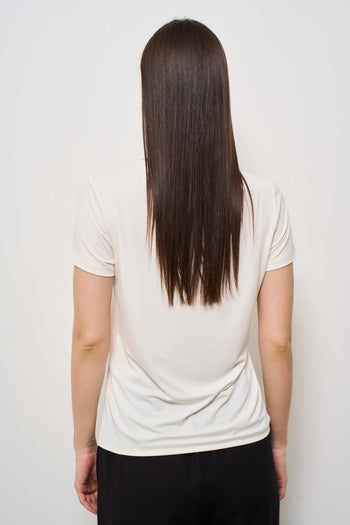 T-shirt donna girocollo bianca - 4