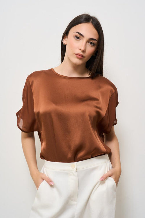 Blusa donna marrone