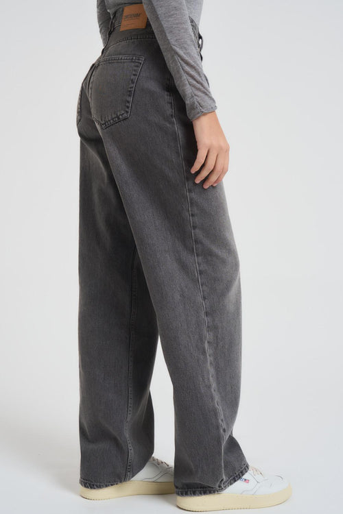 Jeans donna wide leg grigio - 2