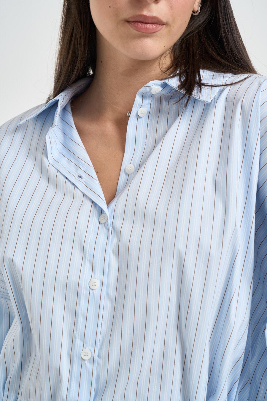 Camicia donna a righe celeste 7269 CIELO VITTO 
