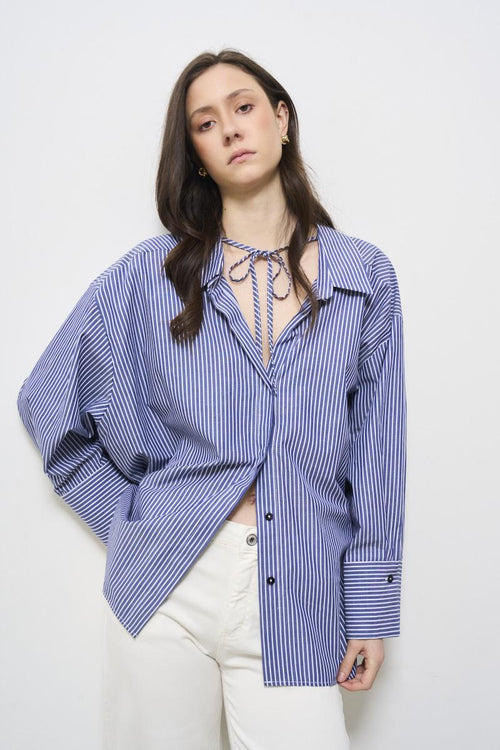 Camicia donna over blu